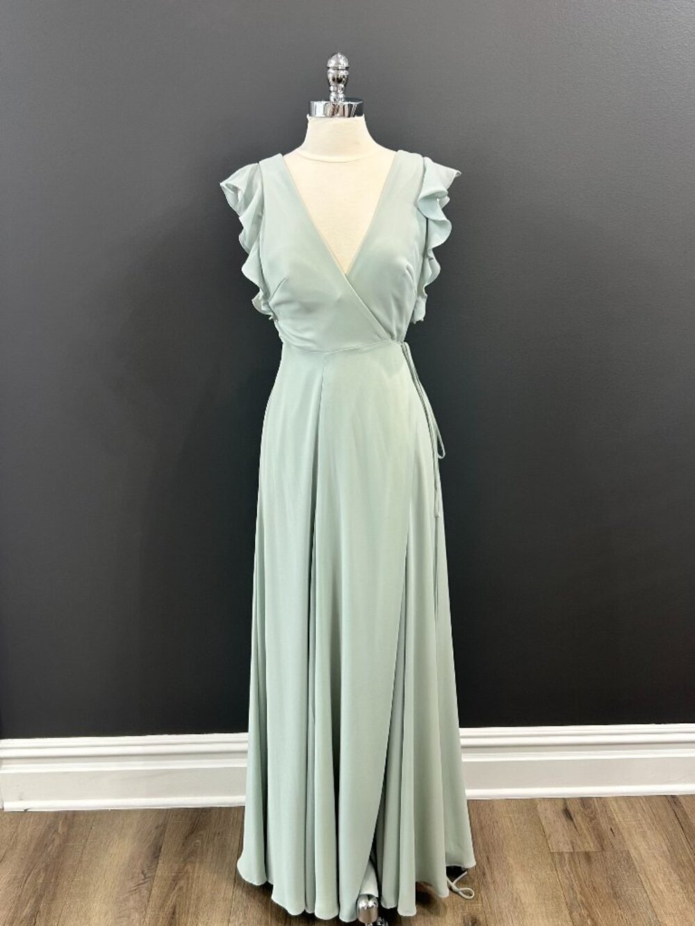 Sage Chiffon Wrap Gown Style 750 Size 10